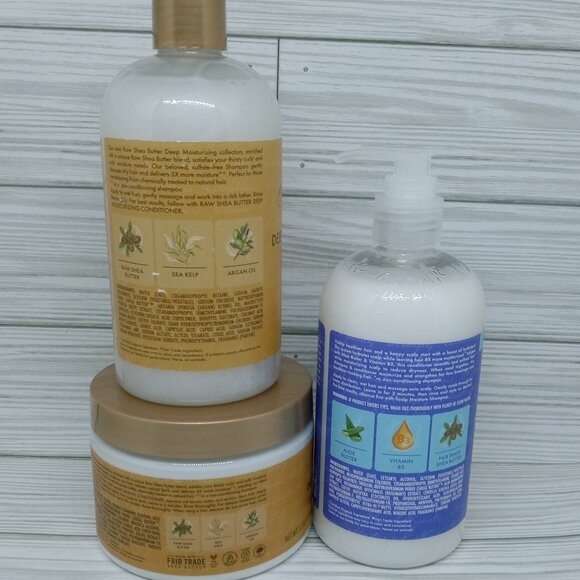 Shea Moisture Raw Shea Butter Shampoo+ Masque+ Scalp Conditioner Bundle Lot of 3 - Picture 5 of 5